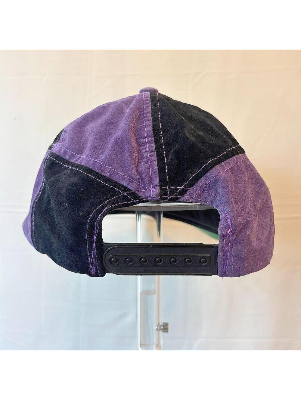 Vintage 90s Yosemite National Park Color Block Suede Snapback Cap Embroidered - Picture 5 of 6